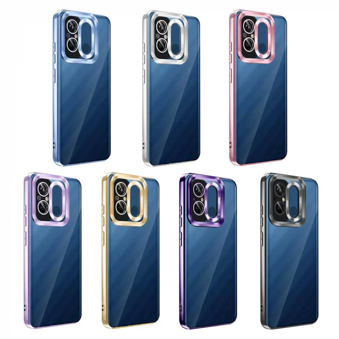 Xiaomi Redmi 12C Kılıf Kamera Korumalı Logo Gösteren Omega Kapak