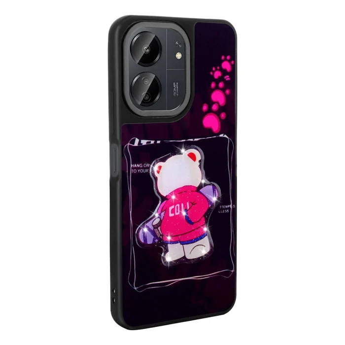 Xiaomi Redmi 13C Kılıf Parlayan Kabartmalı İkonik Figürlü Amas Silikon Kapak