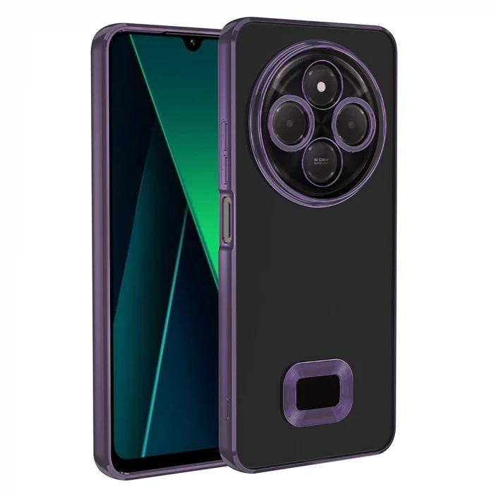 Xiaomi Redmi 14C 4G Kılıf Kamera Korumalı Logo Gösteren Omega Kapak