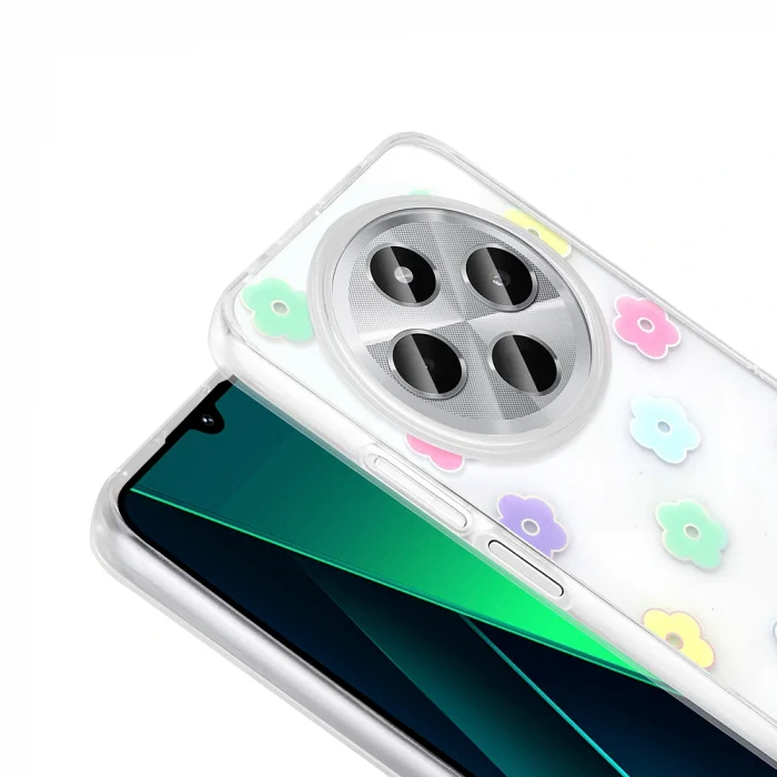 Xiaomi Redmi 14C 4G Kılıf Şeffaf Figürlü Folk Sert Kapak