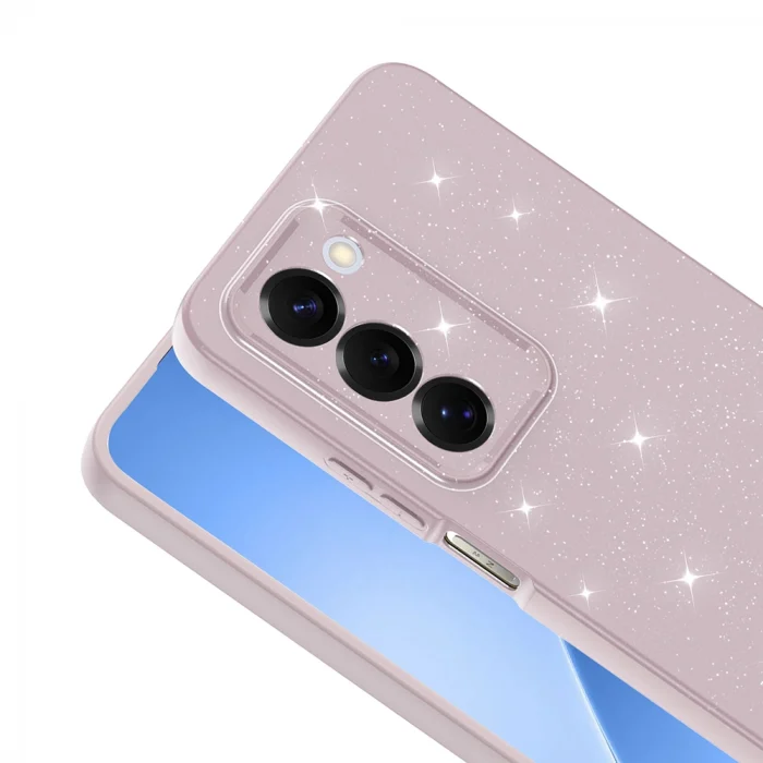 Xiaomi Redmi 15 Kılıf Kamera Korumalı Simli Lüks Koton Kapak