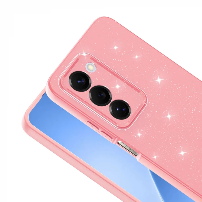 Xiaomi Redmi 15 Kılıf Kamera Korumalı Simli Lüks Koton Kapak