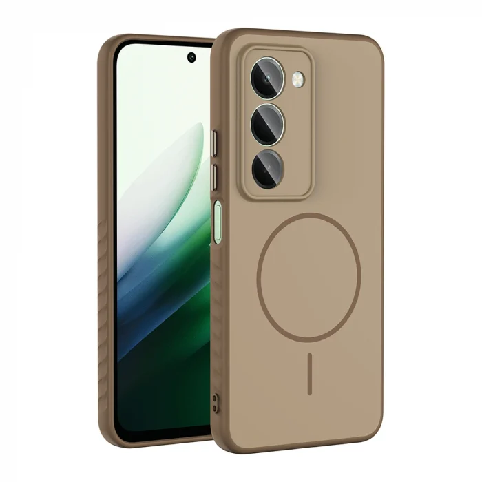 Xiaomi Redmi 15 Kılıf M-safe Şarj Özellikli Tea Kapak