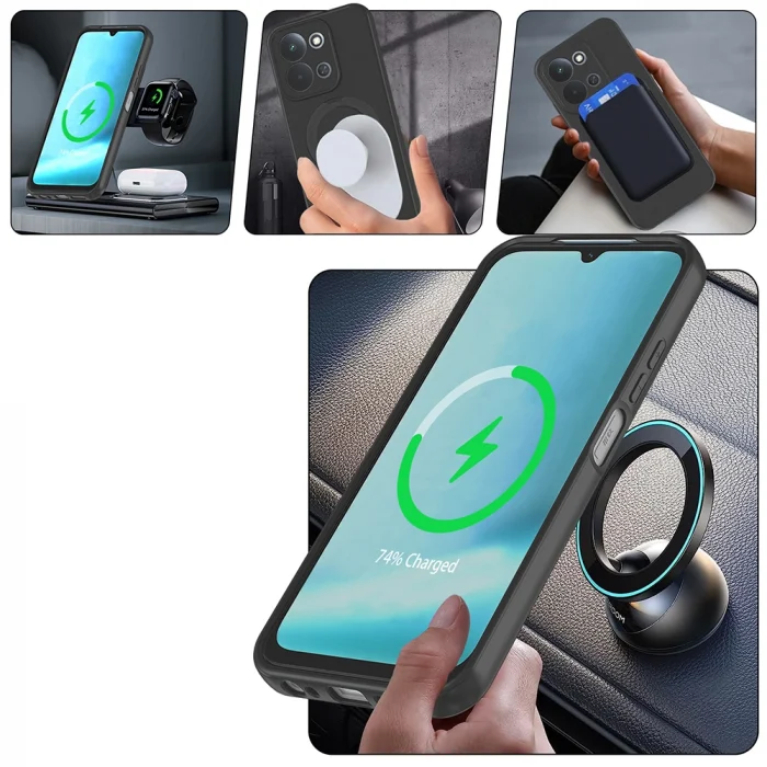 Xiaomi Redmi 15C Kılıf M-safe Şarj Özellikli Standlı Samara Kapak