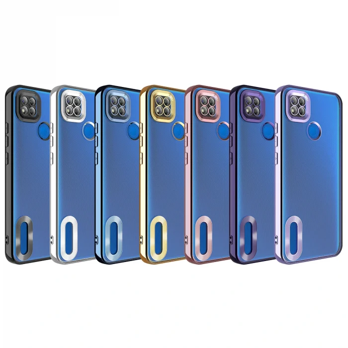 Xiaomi Redmi 9C Kılıf Kamera Korumalı Logo Gösteren Omega Kapak