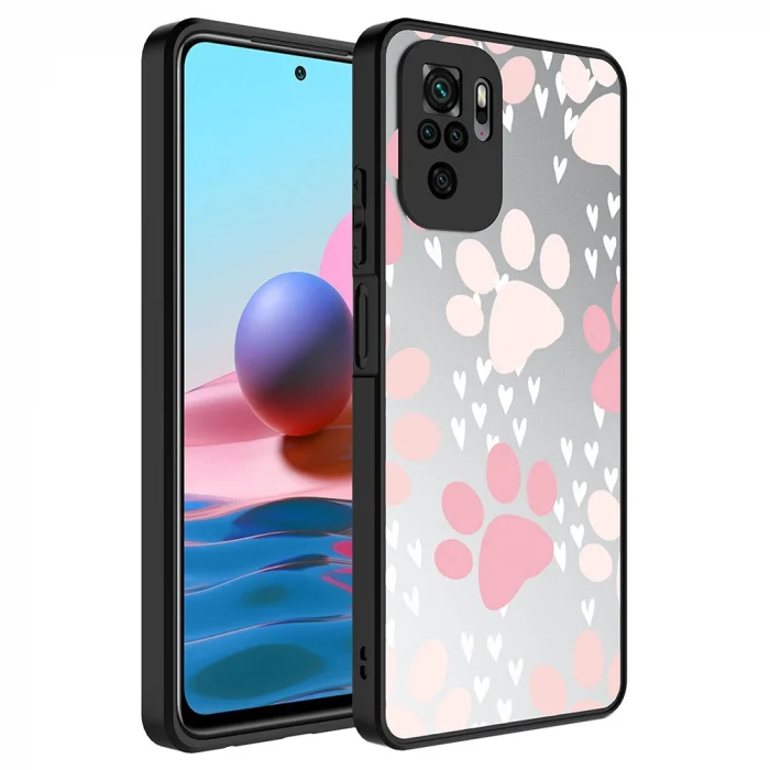 Xiaomi Redmi Note 10 Kılıf Aynalı Desenli Kamera Korumalı Parlak Mirror Kapak