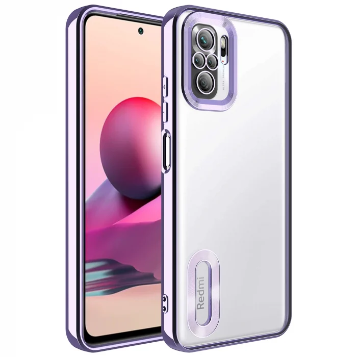 Xiaomi Redmi Note 10 Kılıf Kamera Korumalı Logo Gösteren  Omega Kapak