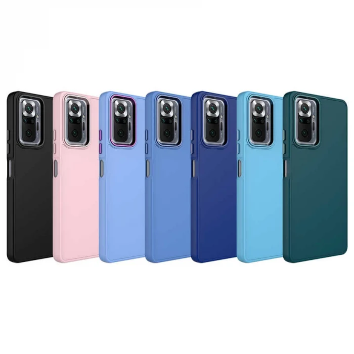 Xiaomi Redmi Note 10 Pro Kılıf Metal Çerçeve ve Buton Tasarımlı Silikon  Luna Kapak