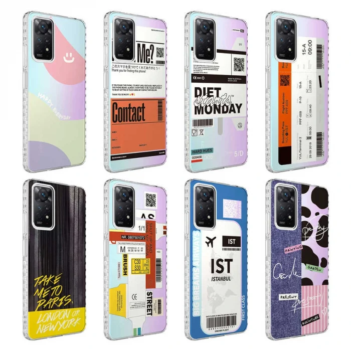 Xiaomi Redmi Note 11 Global Kılıf Airbag Kenarlı Renkli Desenli Silikon Elegans Kapak