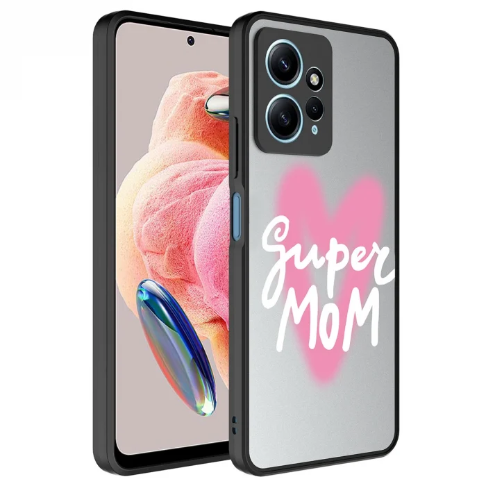 Xiaomi Redmi Note 12 4G Kılıf Aynalı Desenli Kamera Korumalı Parlak Mirror Kapak