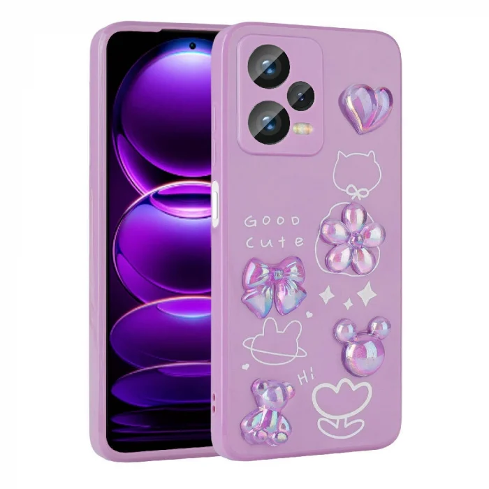 Xiaomi Redmi Note 12 4G Kılıf Kabartma Figürlü Parlak Toys Silikon Kapak