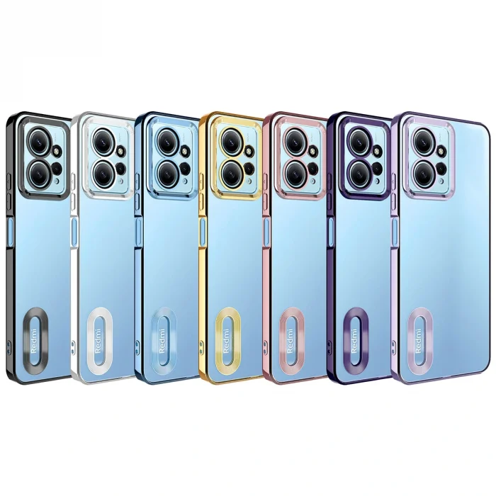Xiaomi Redmi Note 12 4G Kılıf Kamera Korumalı Logo Gösteren Omega Kapak