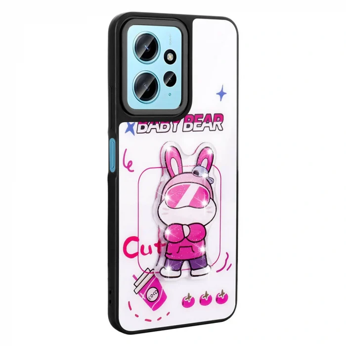 Xiaomi Redmi Note 12 4G Kılıf Parlayan Kabartmalı İkonik Figürlü Amas Silikon Kapak