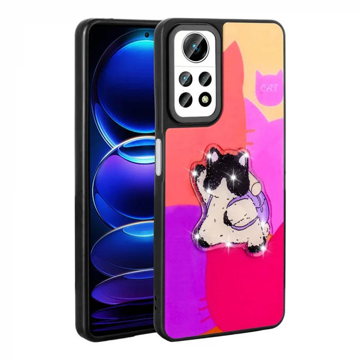Xiaomi Redmi Note 12 Pro 4G Kılıf Parlayan Kabartmalı İkonik Figürlü Amas Silikon Kapak