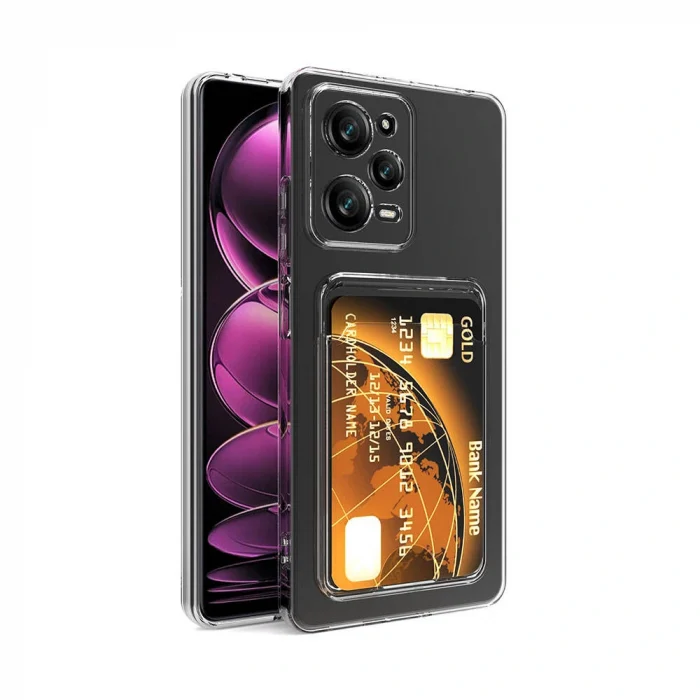 Xiaomi Redmi Note 12 Pro 5G Kılıf Kartlıklı Şeffaf Setra Clear Silikon Kapak