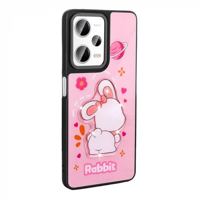 Xiaomi Redmi Note 12 Pro Plus 5G Kılıf Parlayan Kabartmalı İkonik Figürlü Amas Silikon Kapak