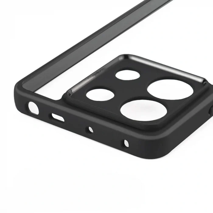 Xiaomi Redmi Note 13 Pro 5G Kılıf Kamera Korumalı Şeffaf Arka Yüzey New Roll Kapak