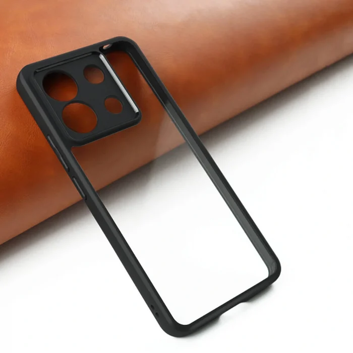 Xiaomi Redmi Note 13 Pro 5G Kılıf Kamera Korumalı Şeffaf Arka Yüzey New Roll Kapak