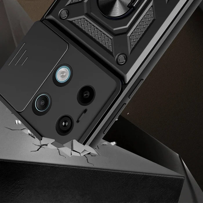 Xiaomi Redmi Note 13 Pro 5G Kılıf Magnetik Standlı Kamera Korumalı Sürgülü Vega Kapak