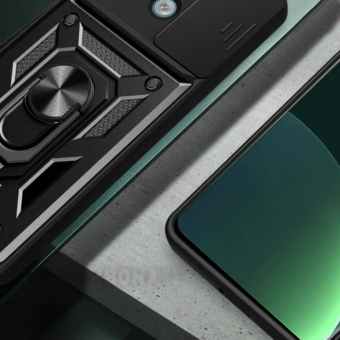 Xiaomi Redmi Note 13 Pro 5G Kılıf Magnetik Standlı Kamera Korumalı Sürgülü Vega Kapak
