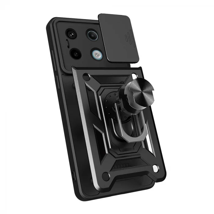 Xiaomi Redmi Note 13 Pro 5G Kılıf Magnetik Standlı Kamera Korumalı Sürgülü Vega Kapak