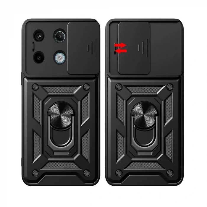 Xiaomi Redmi Note 13 Pro 5G Kılıf Magnetik Standlı Kamera Korumalı Sürgülü Vega Kapak