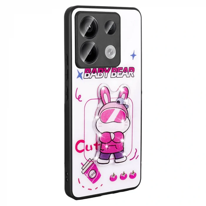 Xiaomi Redmi Note 13 Pro 5G Kılıf Parlayan Kabartmalı İkonik Figürlü Amas Silikon Kapak