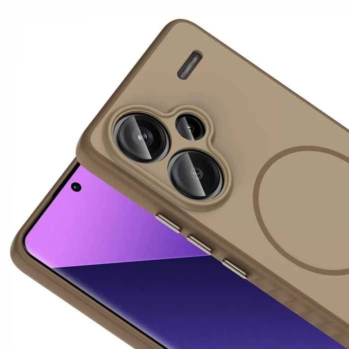 Xiaomi Redmi Note 13 Pro Plus 5G Kılıf M-safe Şarj Özellikli Tea Kapak