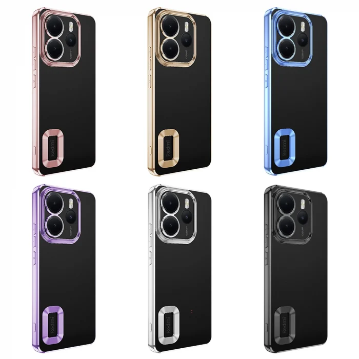 Xiaomi Redmi Note 14 4G Kılıf Kamera Korumalı Logo Gösteren Omega Kapak