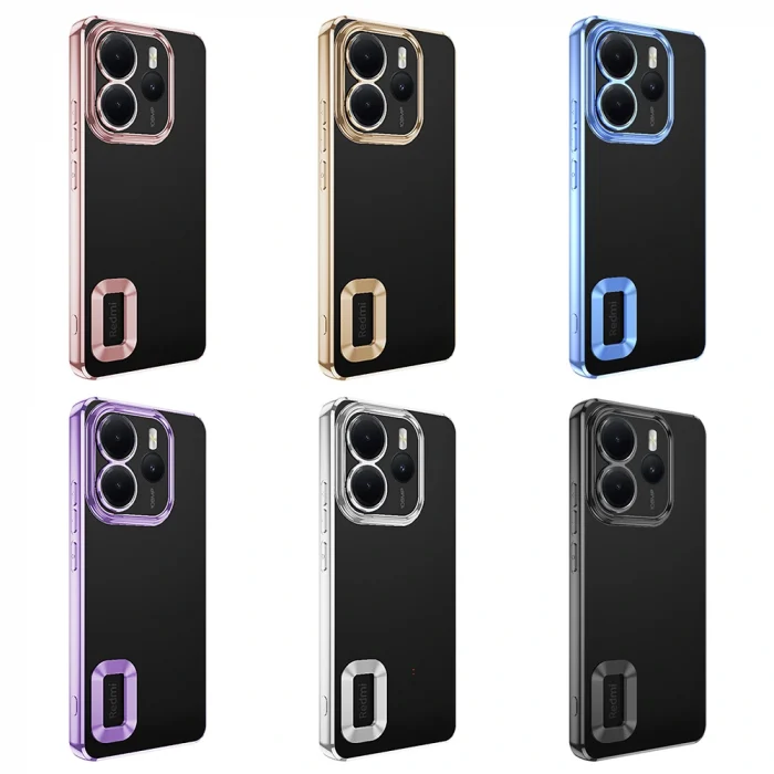 Xiaomi Redmi Note 14 4G Kılıf Kamera Korumalı Logo Gösteren Omega Kapak