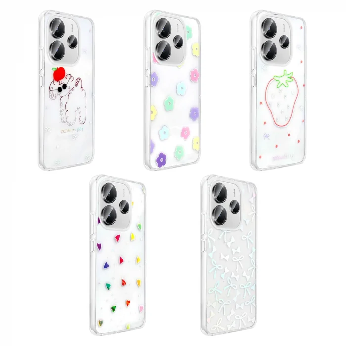 Xiaomi Redmi Note 14 4G Kılıf Şeffaf Figürlü Folk Sert Kapak