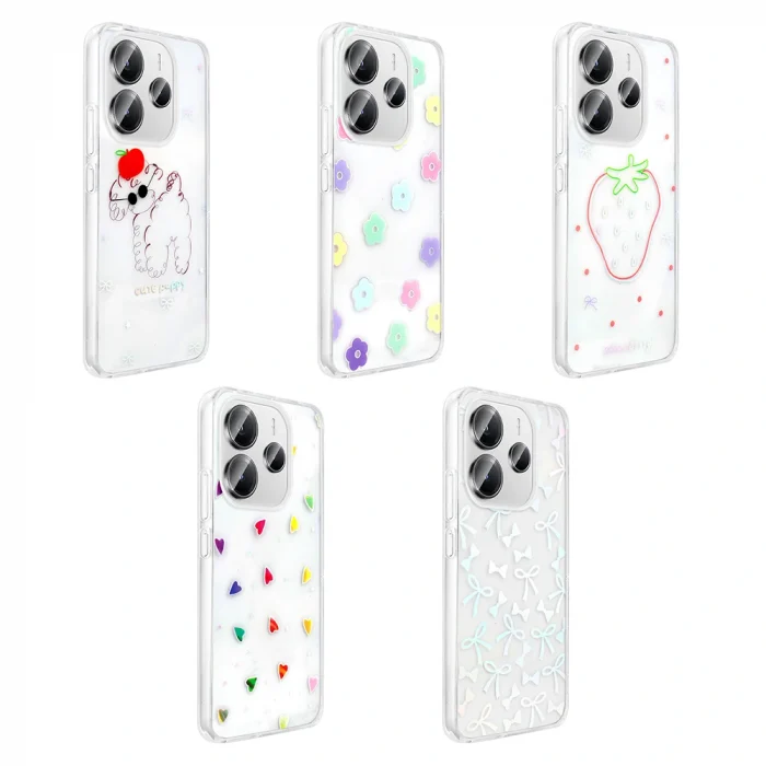 Xiaomi Redmi Note 14 4G Kılıf Şeffaf Figürlü Folk Sert Kapak