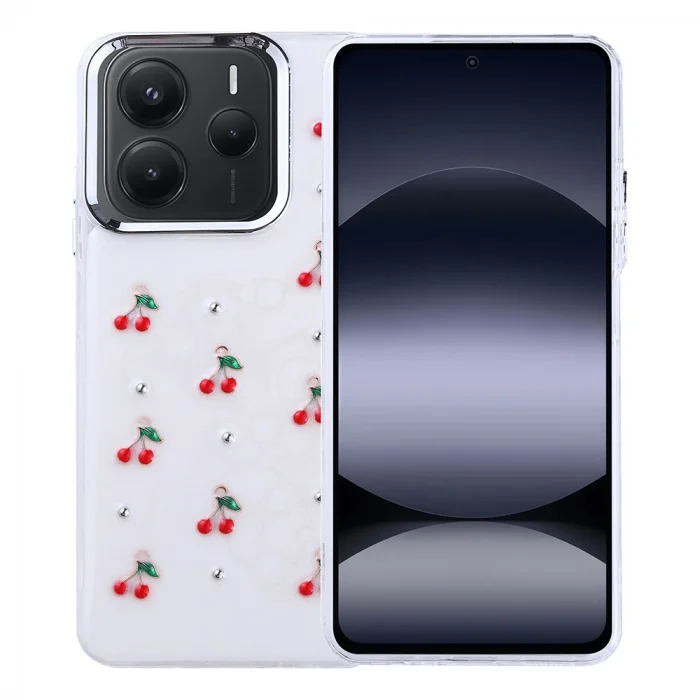 Xiaomi Redmi Note 14 5G Kılıf Airbag Tasarımlı Simli Şeffaf Kutup Kapak