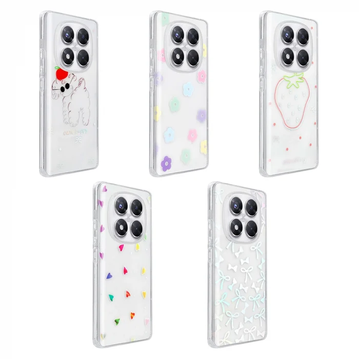 Xiaomi Redmi Note 14 Pro 4G Kılıf Şeffaf Figürlü Folk Sert Kapak