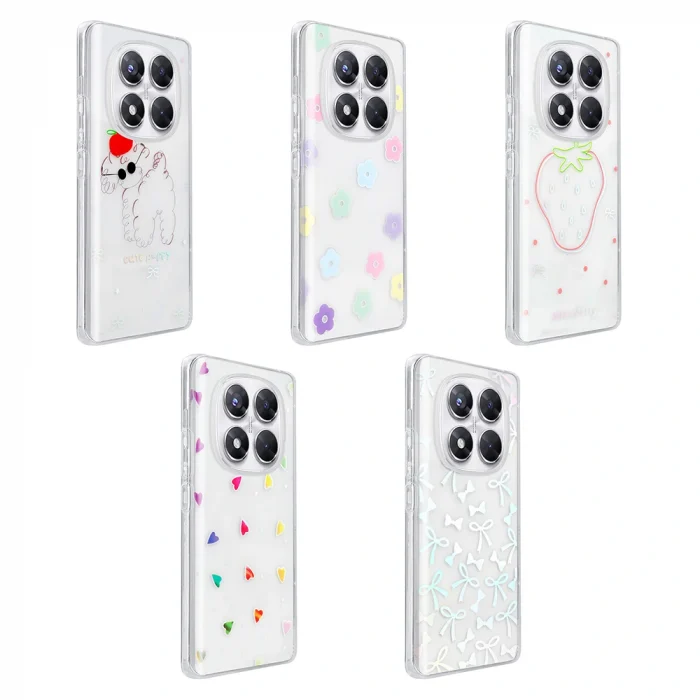 Xiaomi Redmi Note 14 Pro 4G Kılıf Şeffaf Figürlü Folk Sert Kapak