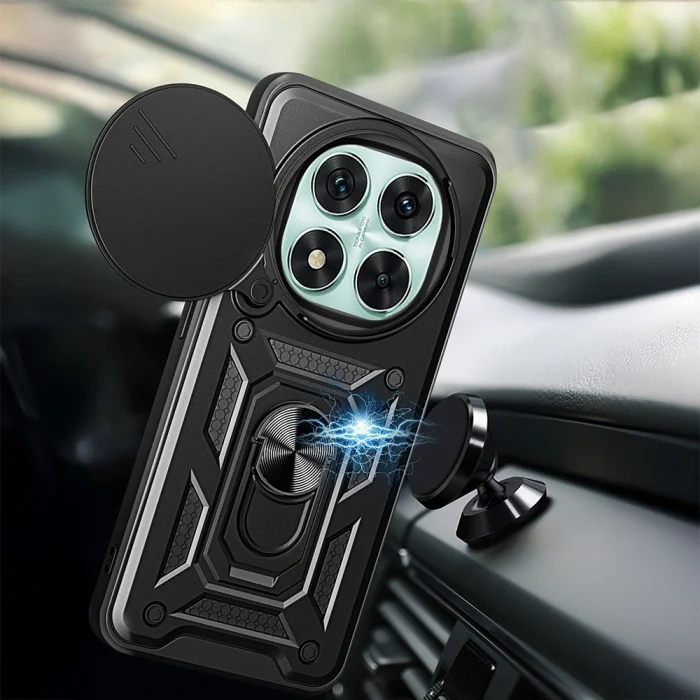 Xiaomi Redmi Note 14 Pro 5G Kılıf Magnetik Standlı Kamera Korumalı Sürgülü Vega Kapak