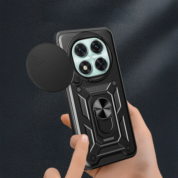 Xiaomi Redmi Note 14 Pro 5G Kılıf Magnetik Standlı Kamera Korumalı Sürgülü Vega Kapak