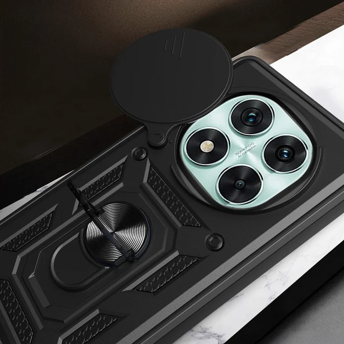 Xiaomi Redmi Note 14 Pro 5G Kılıf Magnetik Standlı Kamera Korumalı Sürgülü Vega Kapak