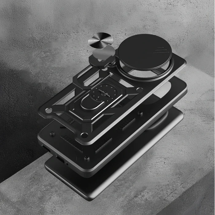 Xiaomi Redmi Note 14 Pro Plus Kılıf Magnetik Standlı Kamera Korumalı Sürgülü Vega Kapak