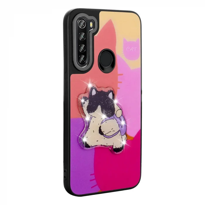 Xiaomi Redmi Note 8 Kılıf Parlayan Kabartmalı İkonik Figürlü Amas Silikon Kapak