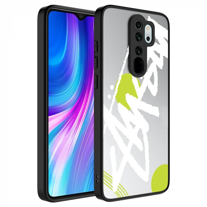 Xiaomi Redmi Note 8 Pro Kılıf Aynalı Desenli Kamera Korumalı Parlak Mirror Kapak