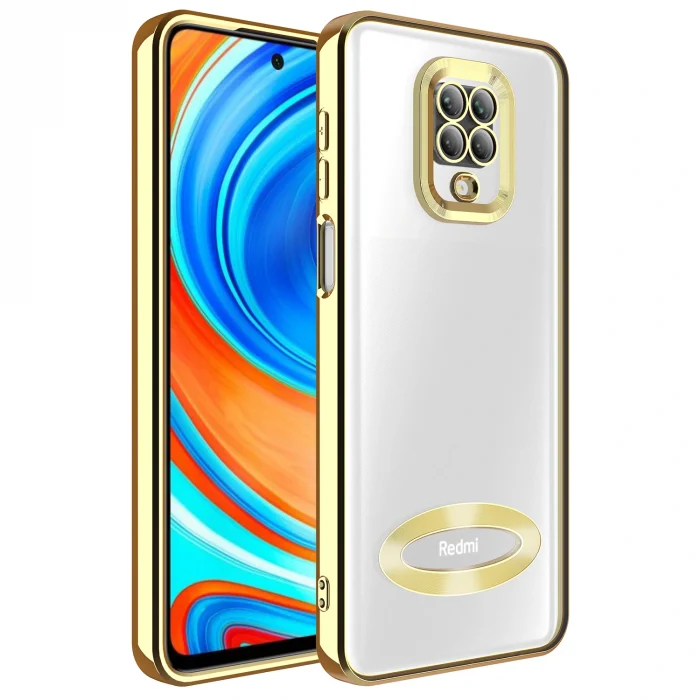 Xiaomi Redmi Note 9S Kılıf Kamera Korumalı Logo Gösteren Omega Kapak