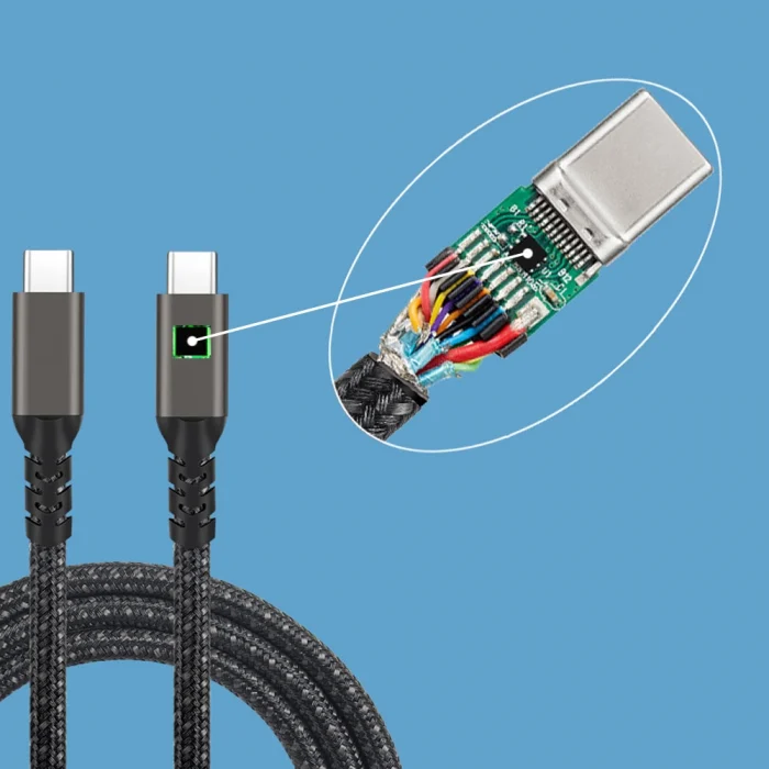 2.Jenerasyon Type-C to Type-C USB3.2 PD Data Kablosu 100W 20Gbps 4K@60Hz 0.2 Metre