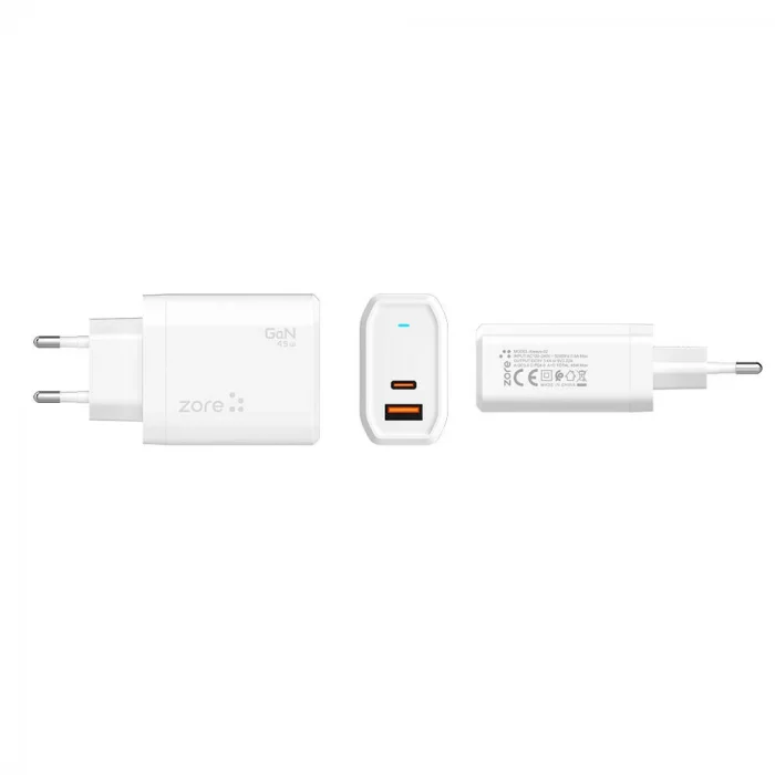 Always-02 GaN Tech Type-C PD4.0 USB-A QC3.0 Hızlı Şarj Özellikli Seyahat Şarj Başlığı 45W