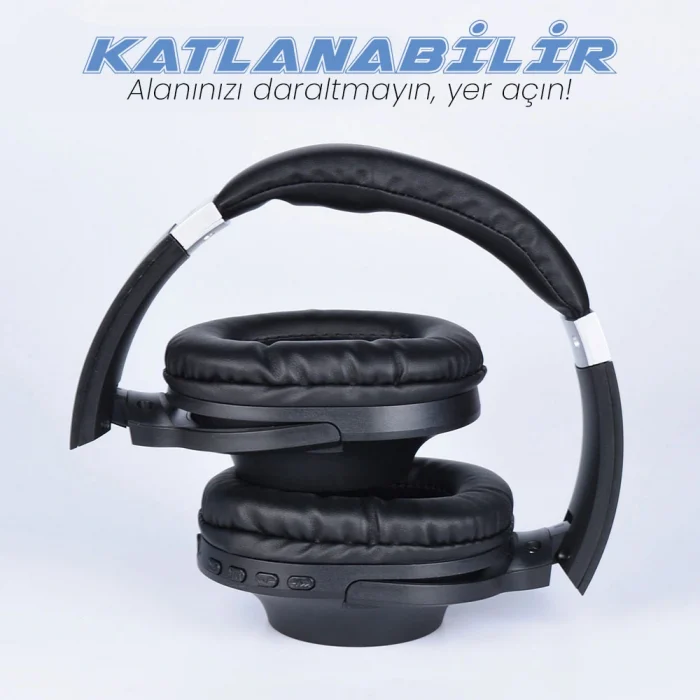 BT850 Ayarlanabilir ve Katlanabilir 90 Derece Dönebilen Kulak Üstü Bluetooth Kulaklık