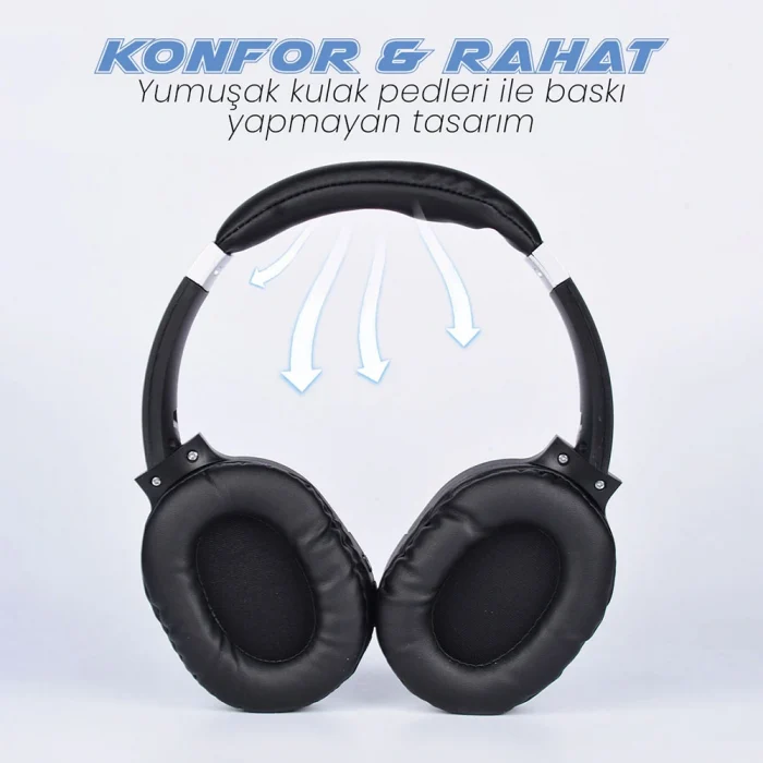 BT850 Ayarlanabilir ve Katlanabilir 90 Derece Dönebilen Kulak Üstü Bluetooth Kulaklık