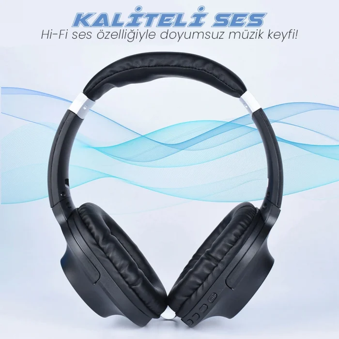 BT850 Ayarlanabilir ve Katlanabilir 90 Derece Dönebilen Kulak Üstü Bluetooth Kulaklık