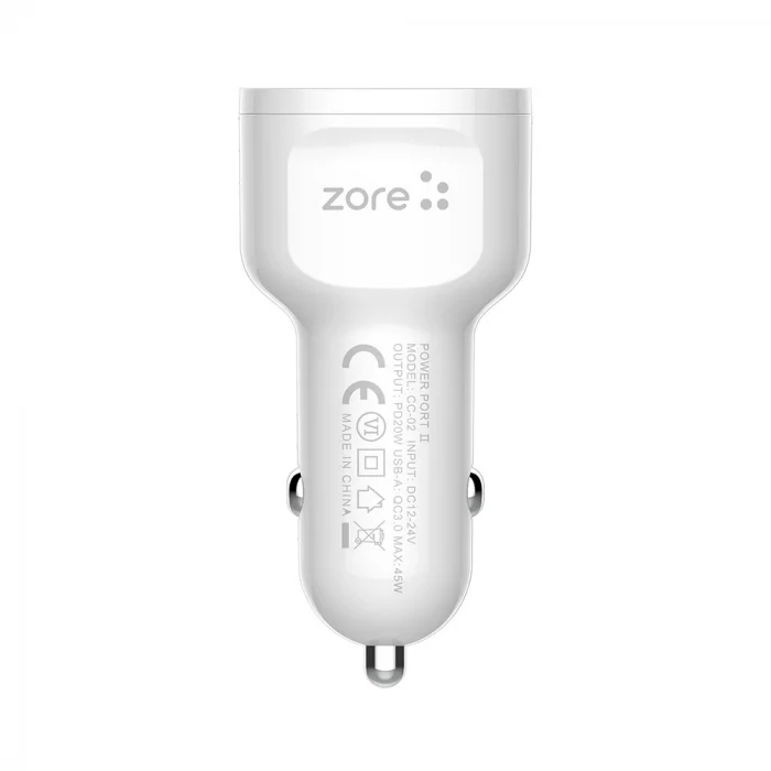 CC-02 Hızlı Şarj Özellikli LED Işıklı QC 3.0 USB-A ve Type-C PD Araç Şarj Başlığı PD 20W