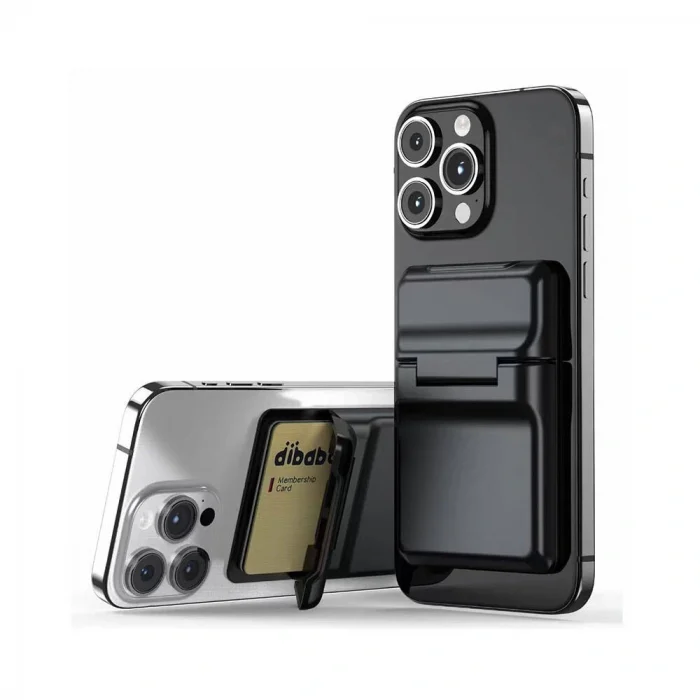 CRD-05 Sade Tasarımlı 2 Hazneli PU Magnetik Standlı Kartlık