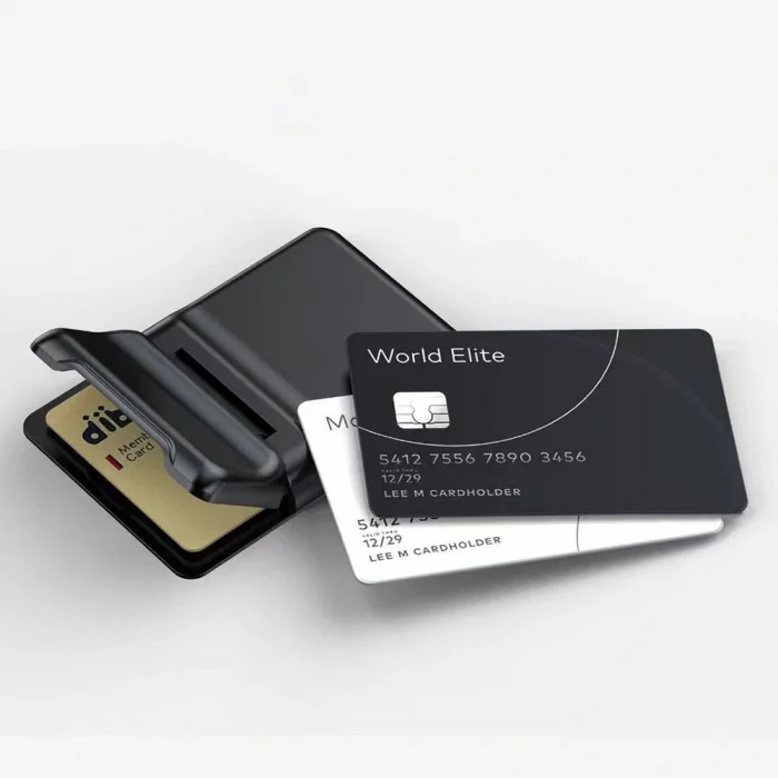 CRD-05 Sade Tasarımlı 2 Hazneli PU Magnetik Standlı Kartlık